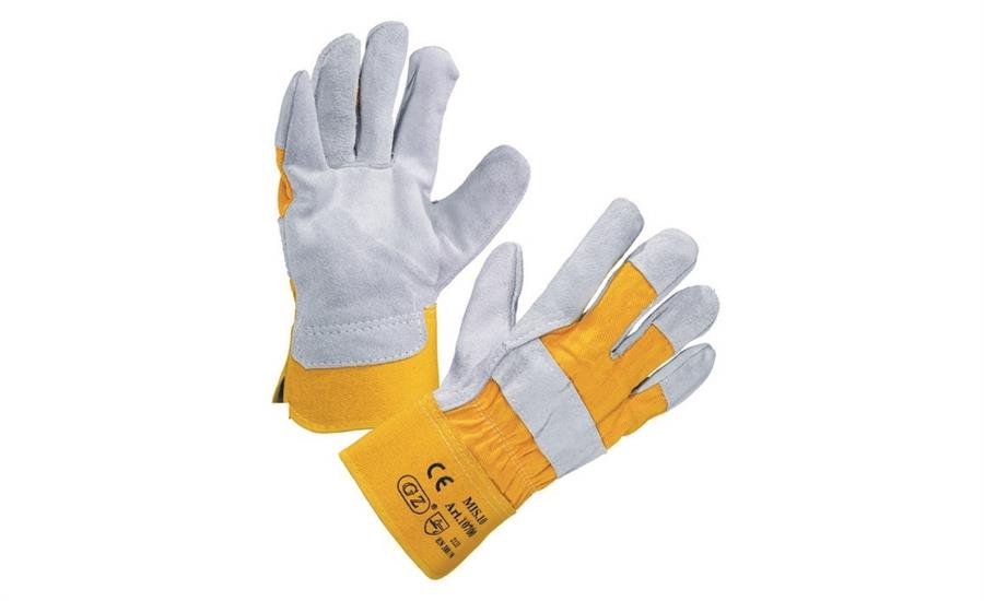 Guanto in pelle crosta dorso e manichetta 10700
