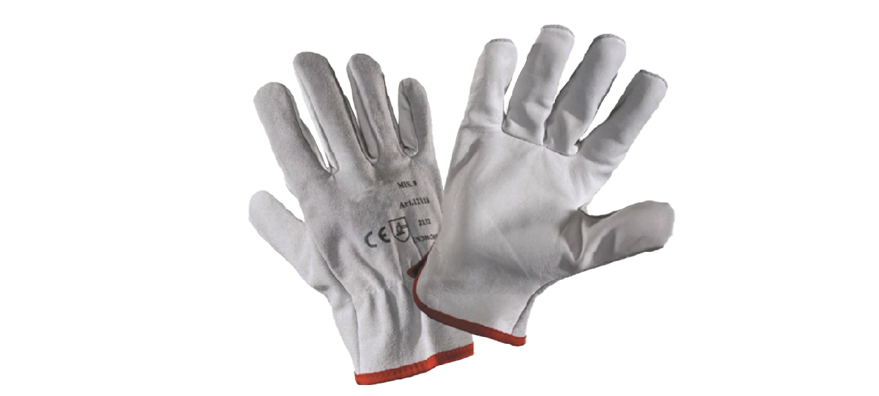 Guanto in pelle fiore e dorso in crosta AB14