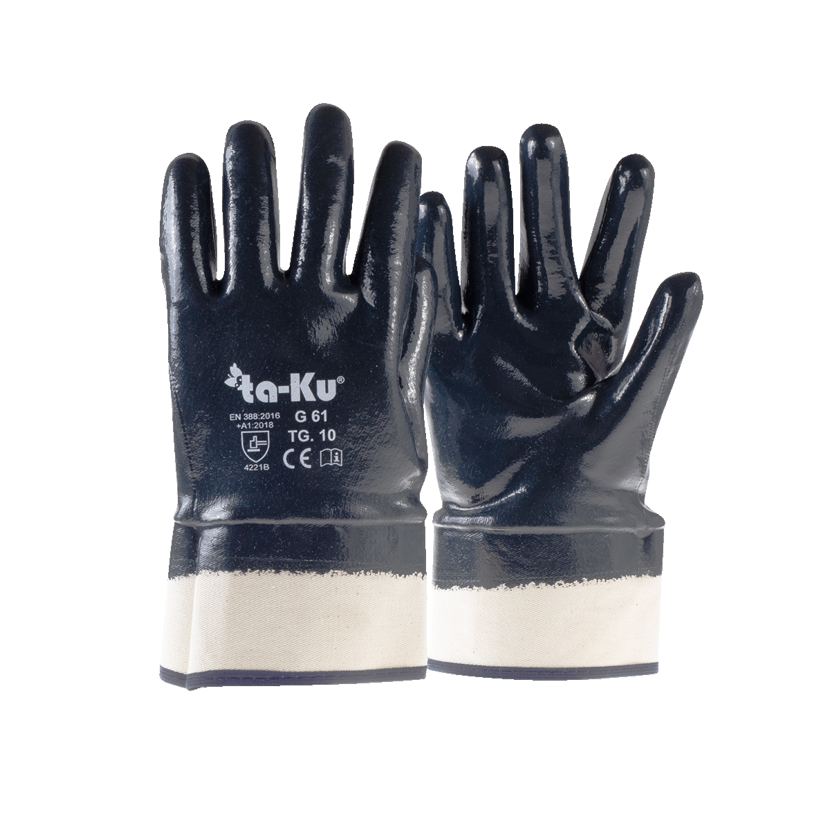 Guanto NBR dorso ricoperto con manichetta G61